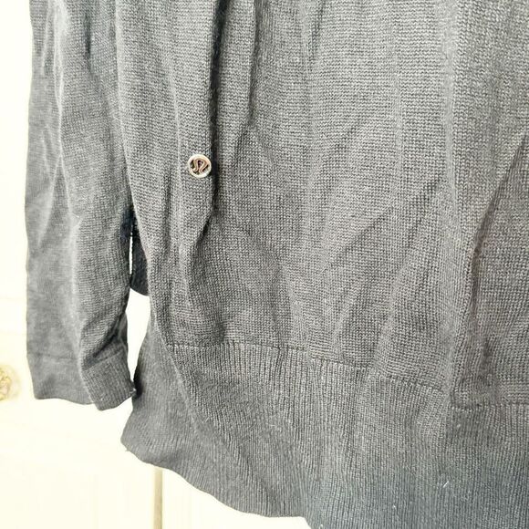 Lululemon Black Sweater Crewneck Long Length High Low Slit Side Hem Women’s S/M - Picture 8 of 12